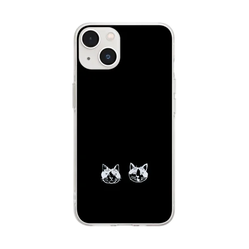 白黒太郎iPhoneにいるよ2 Soft Clear Smartphone Case