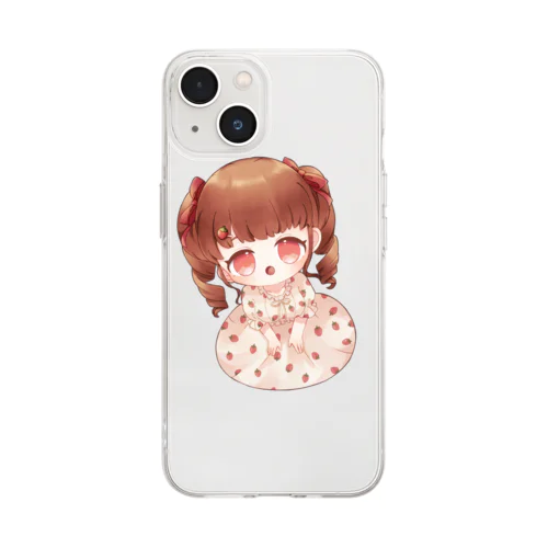 いちご　ワンピース　女の子 Soft Clear Smartphone Case