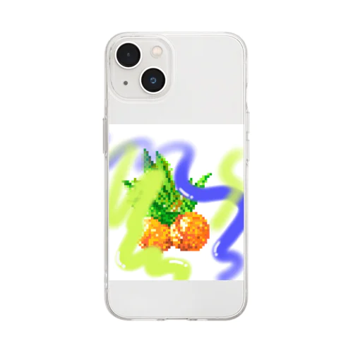ドット絵フルーツ　オレンジ1 Soft Clear Smartphone Case