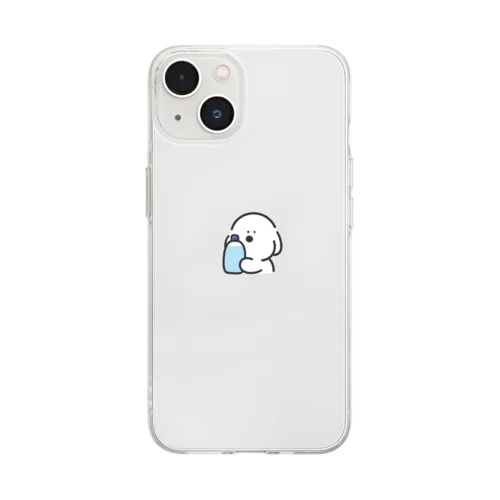 水とまらないイヌ Soft Clear Smartphone Case