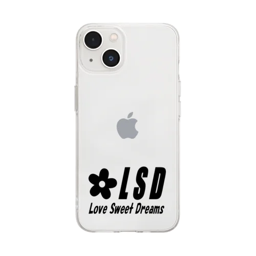 LSDフルロゴ　黒 Soft Clear Smartphone Case
