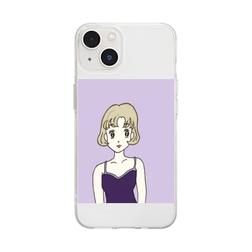 Ms. Blonde Short Hair Soft Clear Smartphone Case