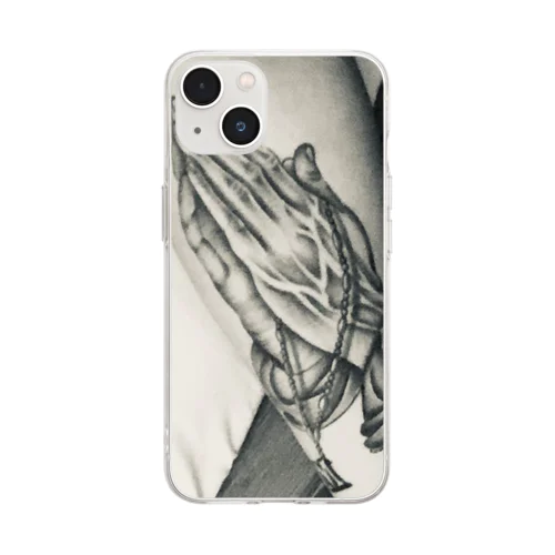 携帯カバー　iPhoneカバー　タトゥー ソフトクリアスマホケース