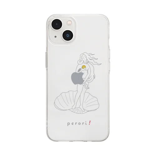 名画 × スイーツ（ヴィーナスの誕生） Soft Clear Smartphone Case