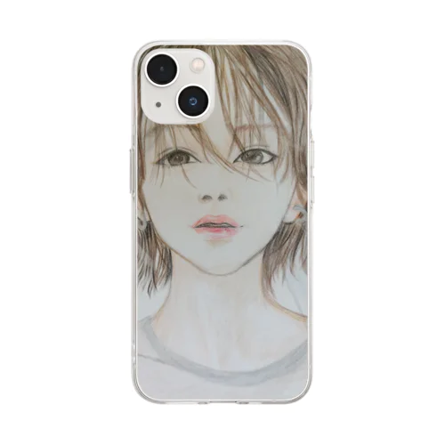 淡く輝く少年 Soft Clear Smartphone Case