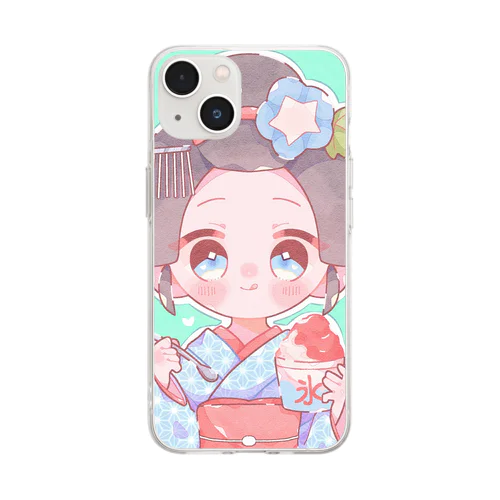 舞妓ちゃん　夏 Soft Clear Smartphone Case