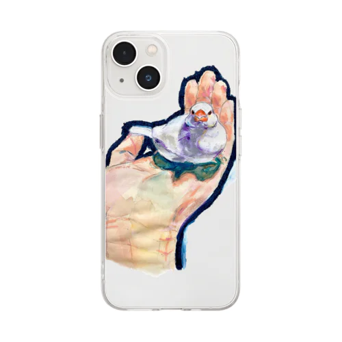 手乗り白文鳥 Soft Clear Smartphone Case