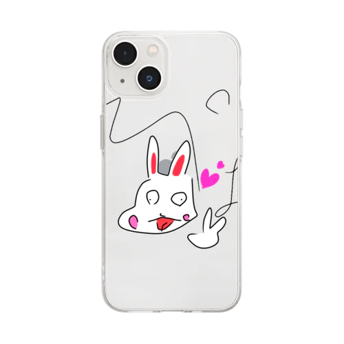 あたおかうさぎさん Soft Clear Smartphone Case