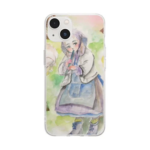 葦笛の踊り Soft Clear Smartphone Case