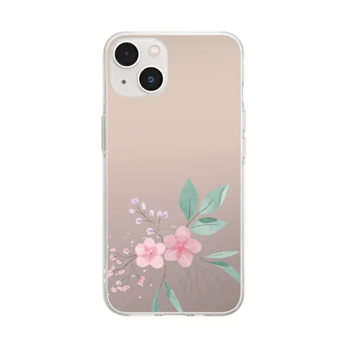 お花 Soft Clear Smartphone Case