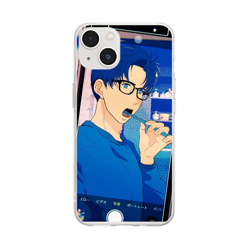 家事しないと死ぬ旦那【義弟くんイケメン対決勝利イラスト】 Soft Clear Smartphone Case