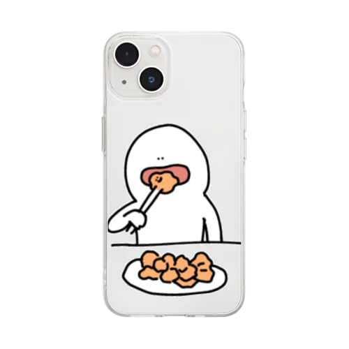 からあげ美味しい Soft Clear Smartphone Case