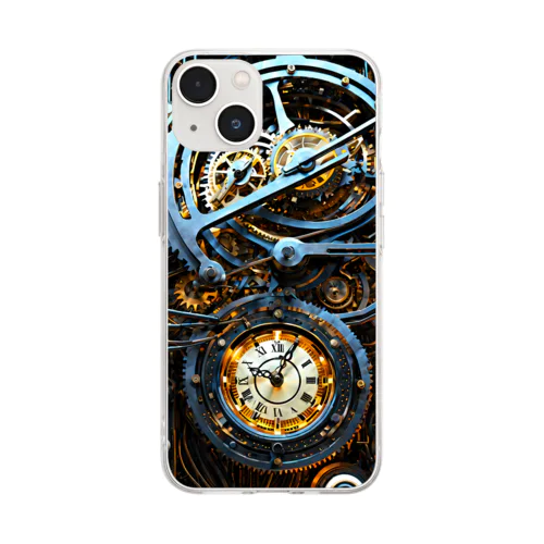 mechanism-clock-01 Soft Clear Smartphone Case