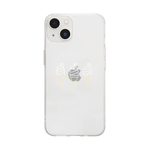 ソフトクリーム（color 3） Soft Clear Smartphone Case