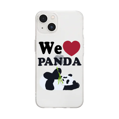 we love パンダ Soft Clear Smartphone Case