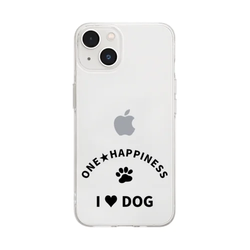 I LOVE DOG　ONEHAPPINESS Soft Clear Smartphone Case