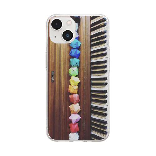 ピアノと風船① Soft Clear Smartphone Case