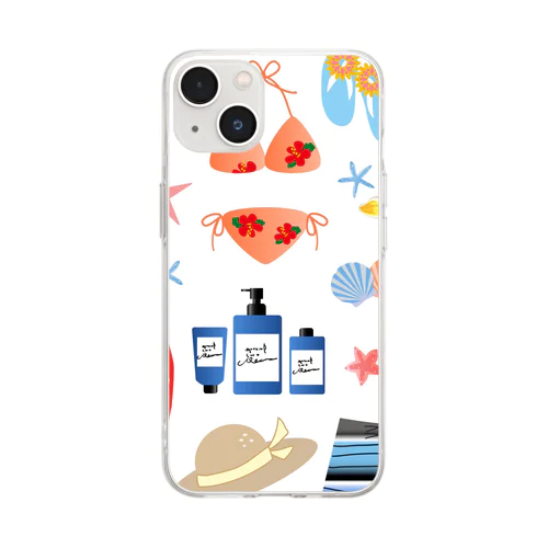 海水浴1 Soft Clear Smartphone Case