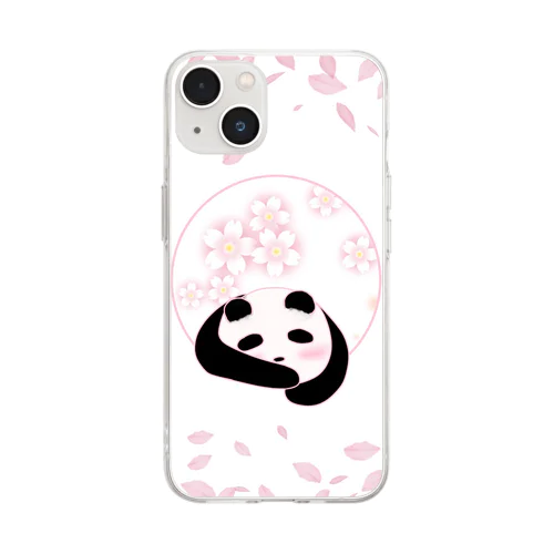 春待つパンダ Soft Clear Smartphone Case