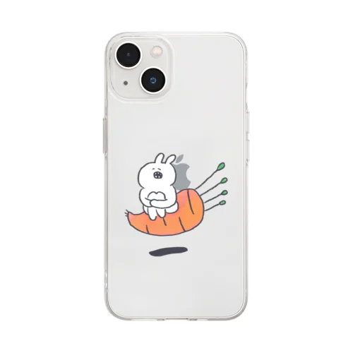 歯うさぎシロ Soft Clear Smartphone Case