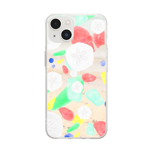 カシパン、ビー玉、ビーチグラス Soft Clear Smartphone Case