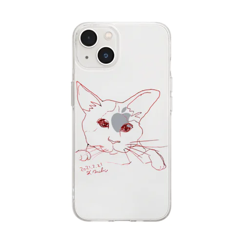 猫カフェ猫さんユル描画 Soft Clear Smartphone Case