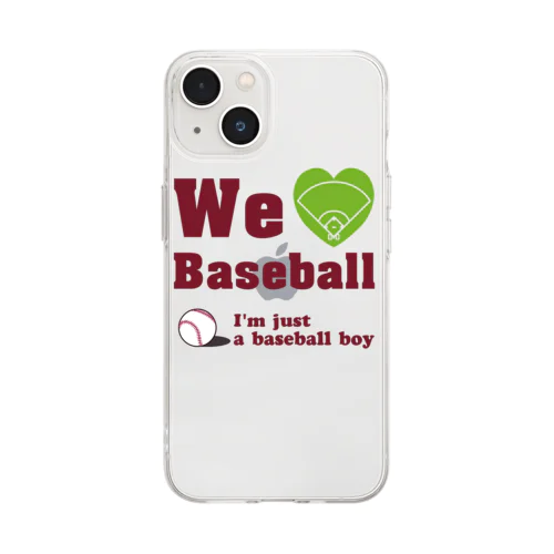 We love Baseball(レッド) ソフトクリアスマホケース