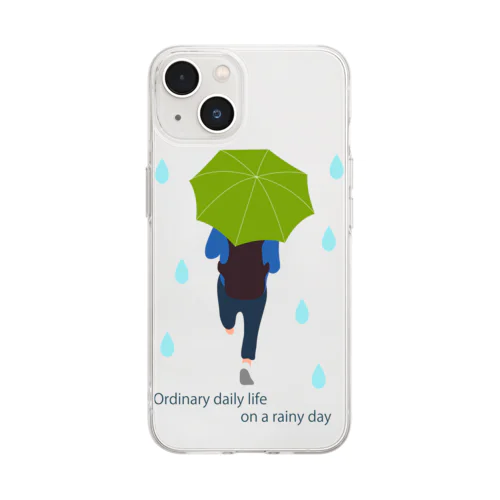 平凡な雨の日 Soft Clear Smartphone Case