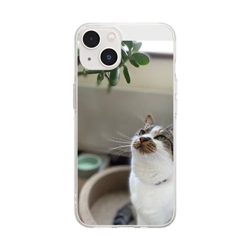 何かを見つめるガブリエル Soft Clear Smartphone Case