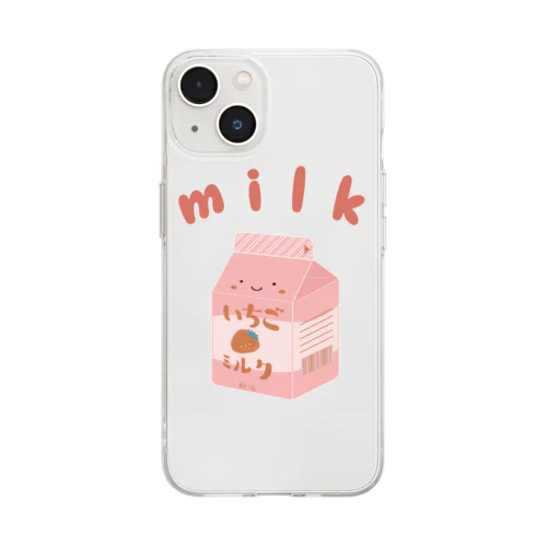 いちごミルク Soft Clear Smartphone Case