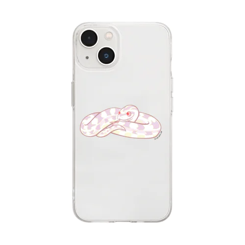 コーンスネーク（スノー） Soft Clear Smartphone Case