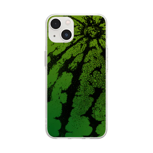 すいか -watermelon- 丸 Soft Clear Smartphone Case