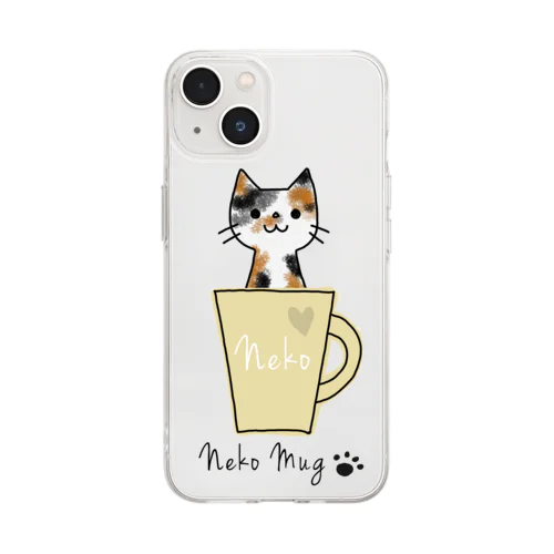 ねこマグ☆ミケさん Soft Clear Smartphone Case