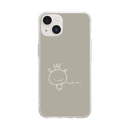 おうさまくんベージュ Soft Clear Smartphone Case