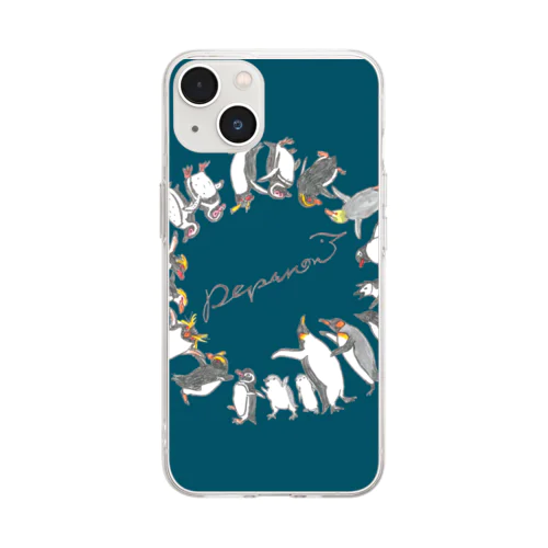 ペンギン　全員集合 Soft Clear Smartphone Case