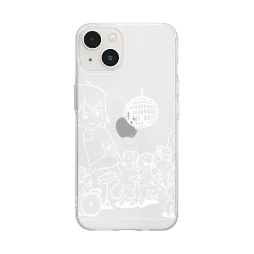 揺れれるならキミの頭の中(ホワイト) Soft Clear Smartphone Case