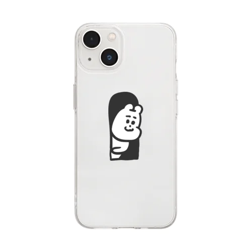 ちらっとくま吉 Soft Clear Smartphone Case