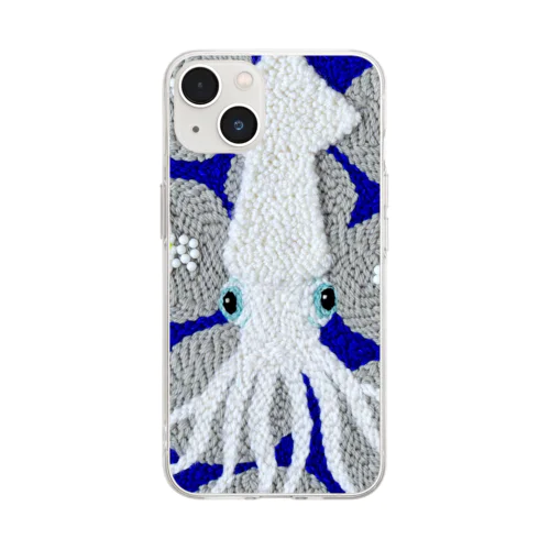 パンチニードル烏賊 Soft Clear Smartphone Case