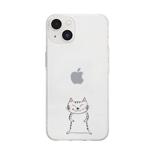 茶とら01 Soft Clear Smartphone Case