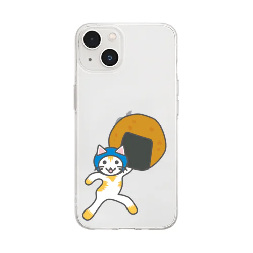 せんべいねこ Soft Clear Smartphone Case