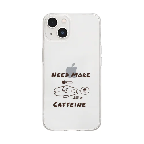 カフェインを下さい Soft Clear Smartphone Case