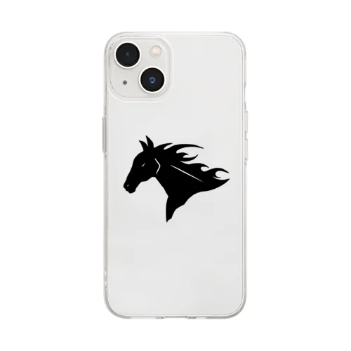 黒馬（シンプルシルエット） Soft Clear Smartphone Case