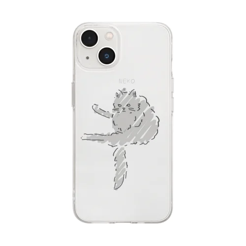 SHINSYUnoNEKO　GRAY Soft Clear Smartphone Case