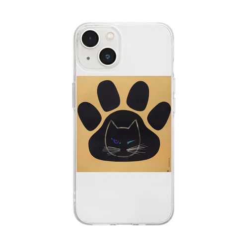 チェコ　足跡ウィンクねこ Soft Clear Smartphone Case