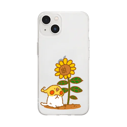 オカメくんとひまわり Soft Clear Smartphone Case