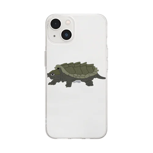 ワニガメ Soft Clear Smartphone Case