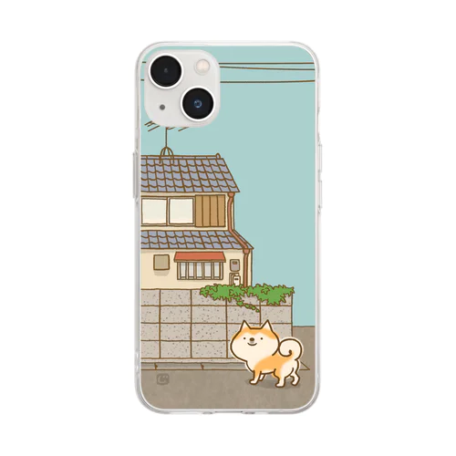 お散歩柴ちん Soft Clear Smartphone Case