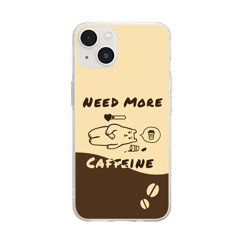 カフェインをください Soft Clear Smartphone Case