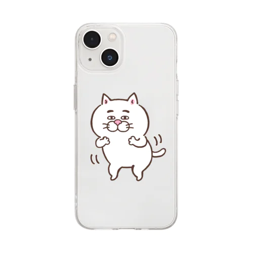 踊るにゃんこ Soft Clear Smartphone Case