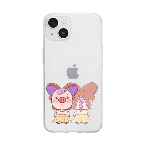 プぶちゃんスマホケース Soft Clear Smartphone Case